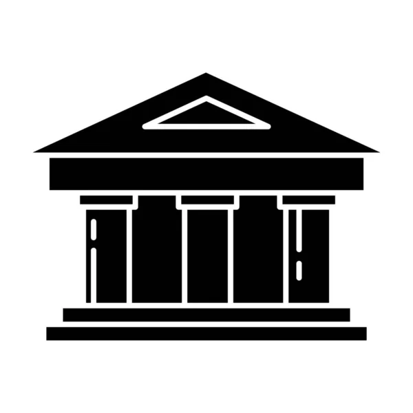 Ikona Budynku Banku Sądu Solidnym Stylu — Wektor stockowy