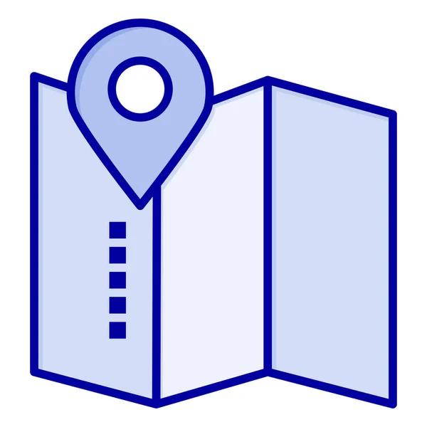 Location Map Pin Symbol Stil Ausgefüllter Umrisse — Stockvektor