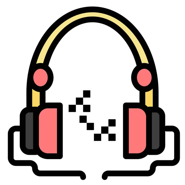 Audio Manos Libres Auriculares Icono — Vector de stock