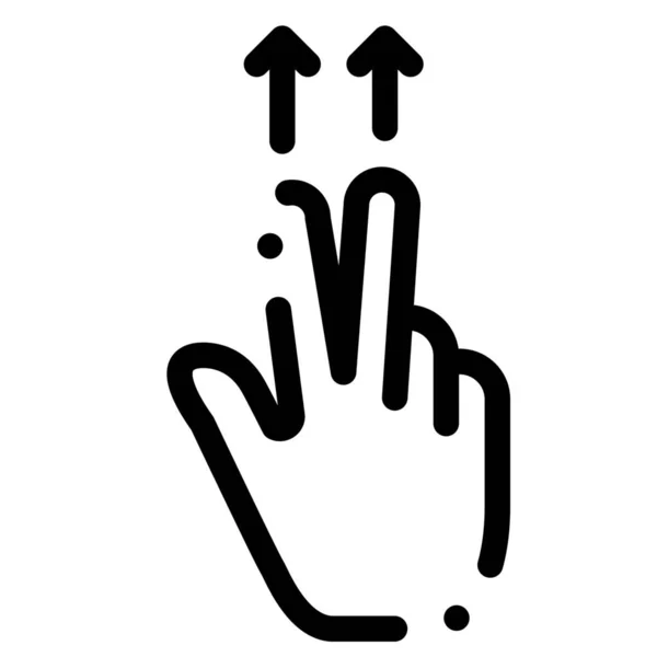 Dedos Gesto Ups Icono Categoría Touch Hand Gesture — Archivo Imágenes Vectoriales