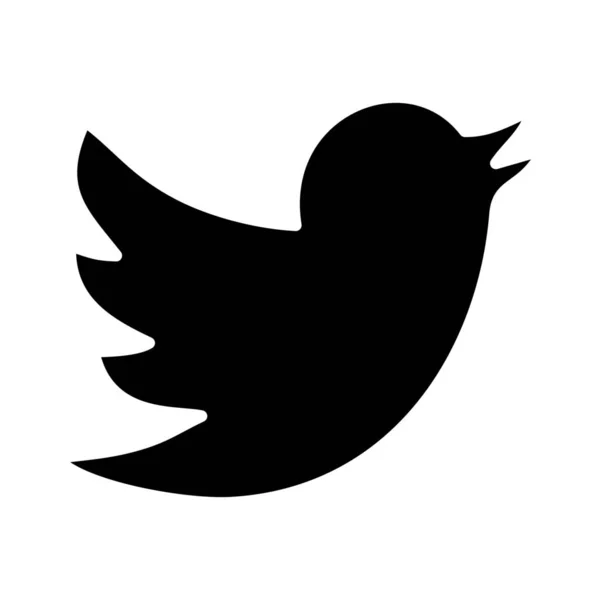 Sieć Społeczna Twitter Ikona Solidnym Stylu — Wektor stockowy