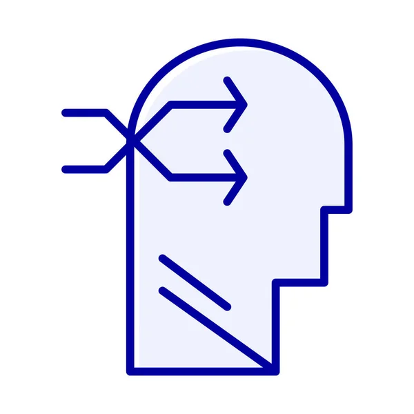 Chang Head Mentale Ikone Ausgefüllten Outline Stil — Stockvektor