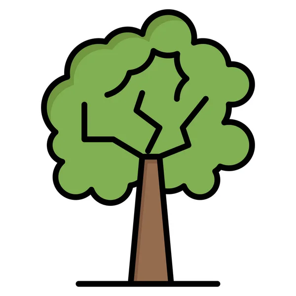 Büyüyen Ağaç Simgesi Tam Ana Hatlarıyla — Stok Vektör