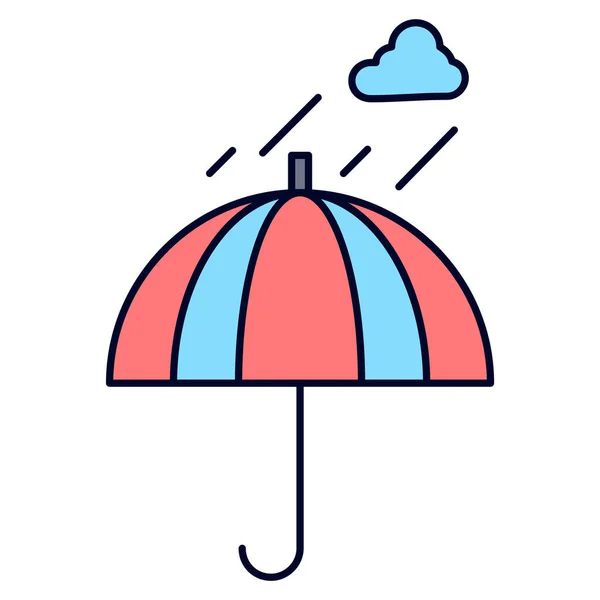 Camping Rain Safety Icon Filled Outline Style — Stock Vector