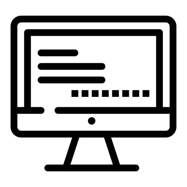 Educación Informática Monitor Icono — Vector de stock