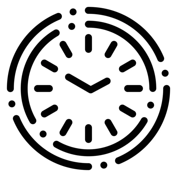 Horloge Dîner Iftar Icône Dans Style Contour — Image vectorielle
