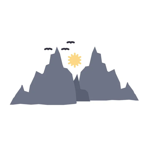 Montagne Paysage Montagne Icône — Image vectorielle
