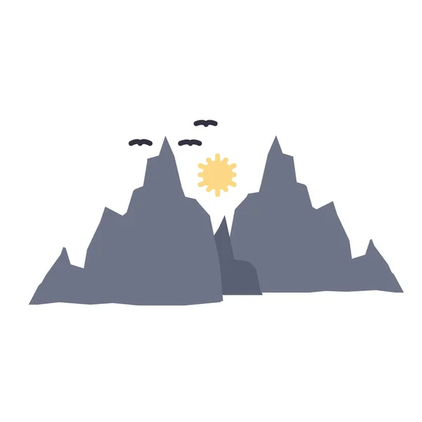 Colina Paisaje Montaña Icono — Vector de stock