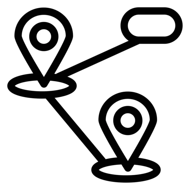 Gps Locatie Kaart Pictogram Omtrek Stijl — Stockvector