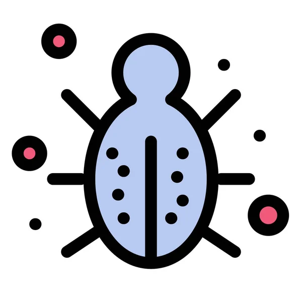 Bug Internet Network Icon Filled Outline Style — Stock Vector