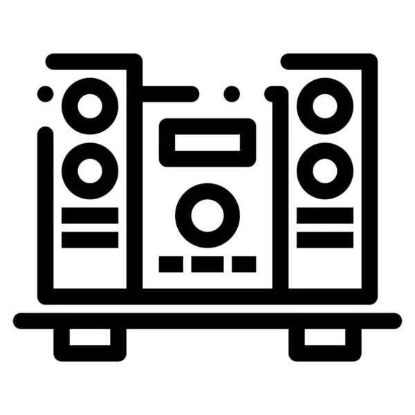 Loud Music Speaker Icon Outline Style — Stock Vector