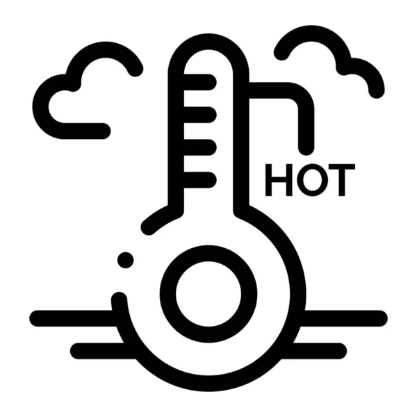 Icono Actualización Temperatura Caliente Estilo Esquema — Archivo Imágenes Vectoriales