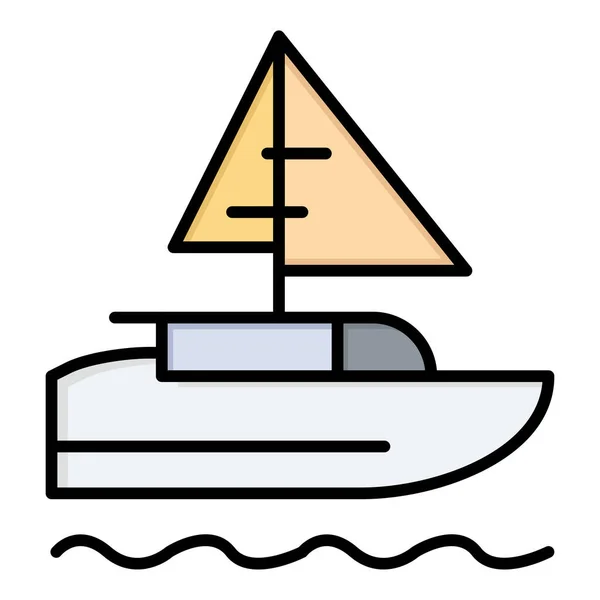 Barco País Indio Icono Estilo Contorno Lleno — Vector de stock