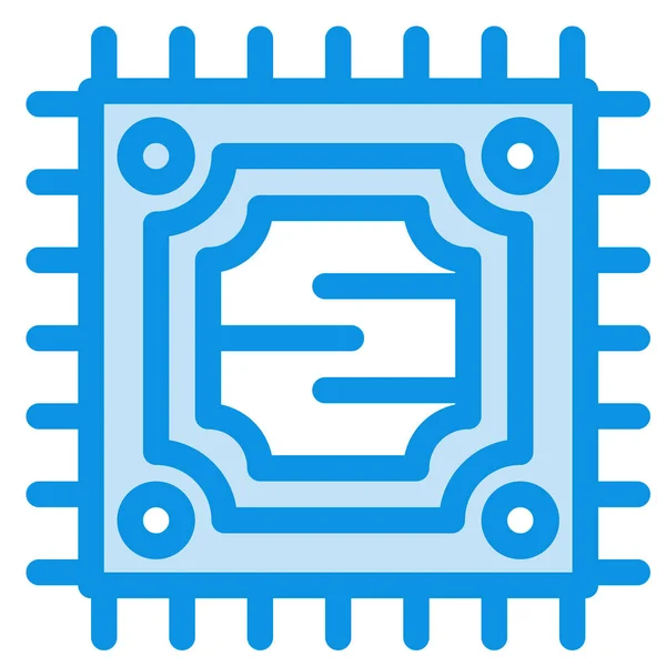 Cpu Microchip Processor Icoon Gereedschap Constructie Categorie — Stockvector