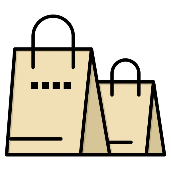 Tas Handtas Winkel Pictogram Gevulde Outline Stijl — Stockvector