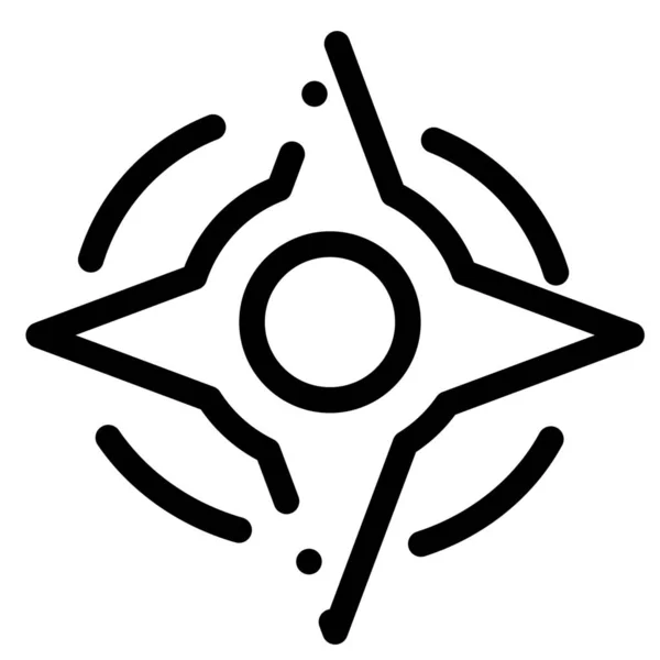 Иконка Способа Навигации Компаса Стиле Контура — стоковый вектор