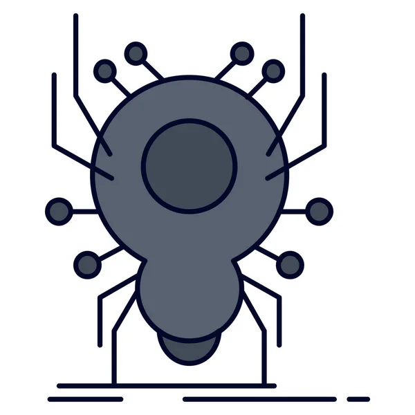 App Bug Insect Pictogram Gevulde Outline Stijl — Stockvector