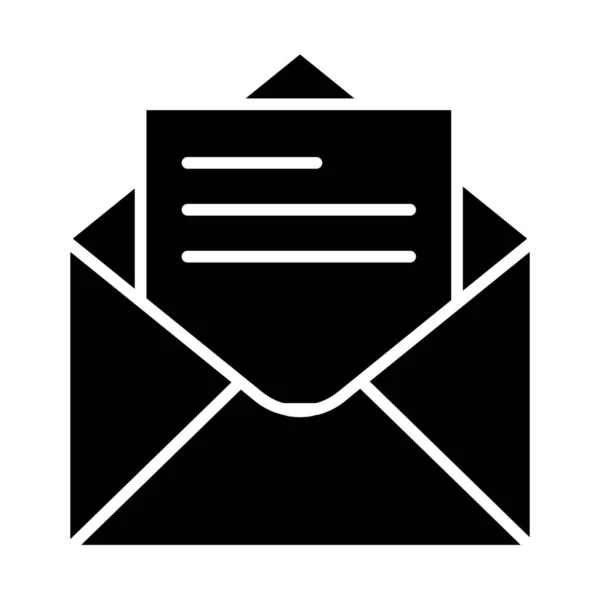 Ikona Mailové Zprávy Pevném Stylu — Stockový vektor