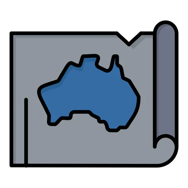 Австралийская Икона Австралийской Страны Стиле Заполненной Очертания — стоковый вектор