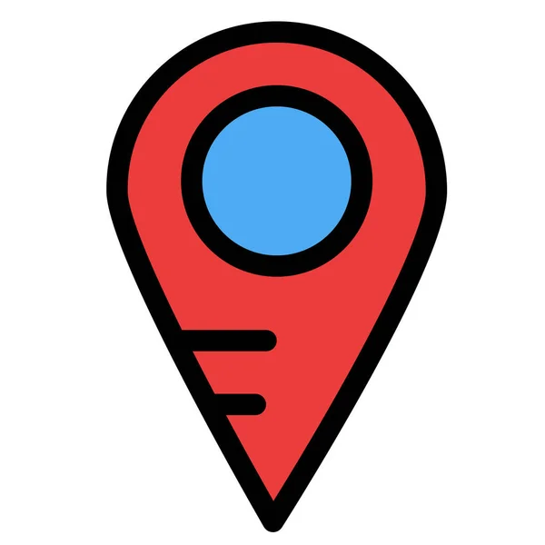 Location Map School Icon — Stock Vector