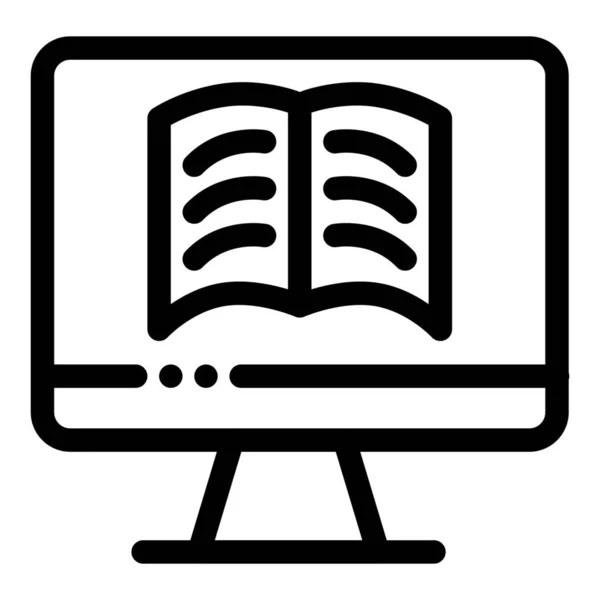 Икона Компьютерных Технологий Стиле Очертаний — стоковый вектор