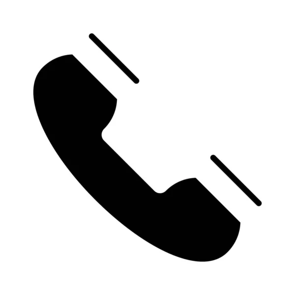 Звонок Контактный Телефон Значок Твердом Стиле — стоковый вектор