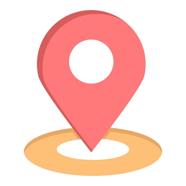 Ícone Mapa Localização Hotel Estilo Plano — Vetor de Stock
