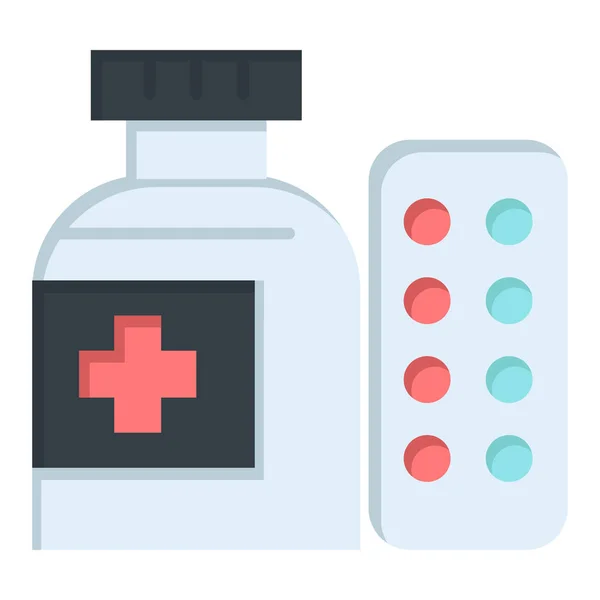 Hospital Medical Medicine Icon Flat Style — Stock Vector