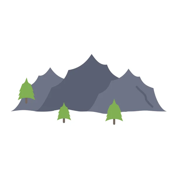 Colina Paisaje Montaña Icono — Vector de stock