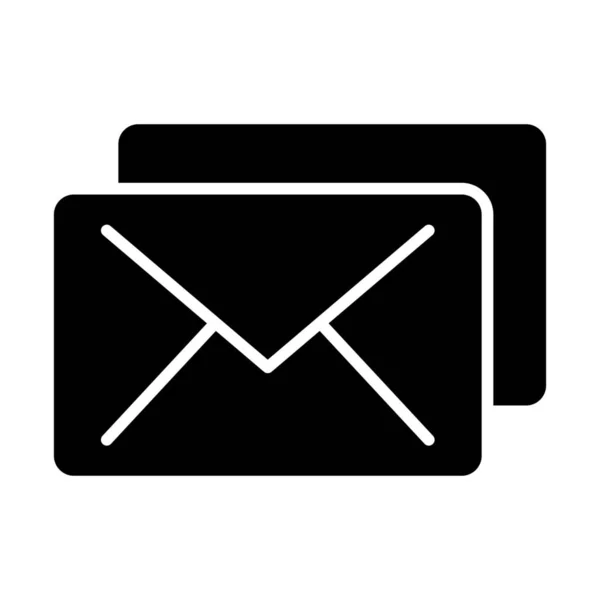 Ikona Wiadomości Mail Solidnym Stylu — Wektor stockowy