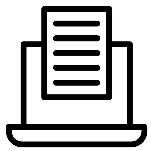 Laptop Mail Tekst Pictogram — Stockvector