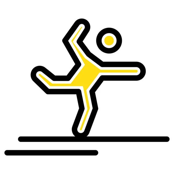 Спортсмен Гімнастика Виконує Піктограму Заповненому Стилі — стоковий вектор