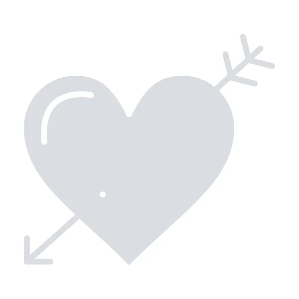 Arrow Heart Holidays Icon Flat Style — Stock Vector