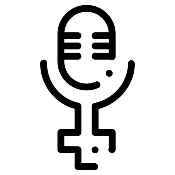 Microphone Record Outline Icon Outline Style — Stock Vector