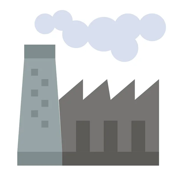 Икона Фабричного Загрязнения Производства Категории Экология Экология — стоковый вектор