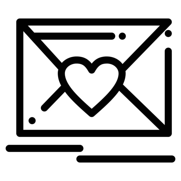 Coração Amor Mail Ícone Estilo Esboço — Vetor de Stock