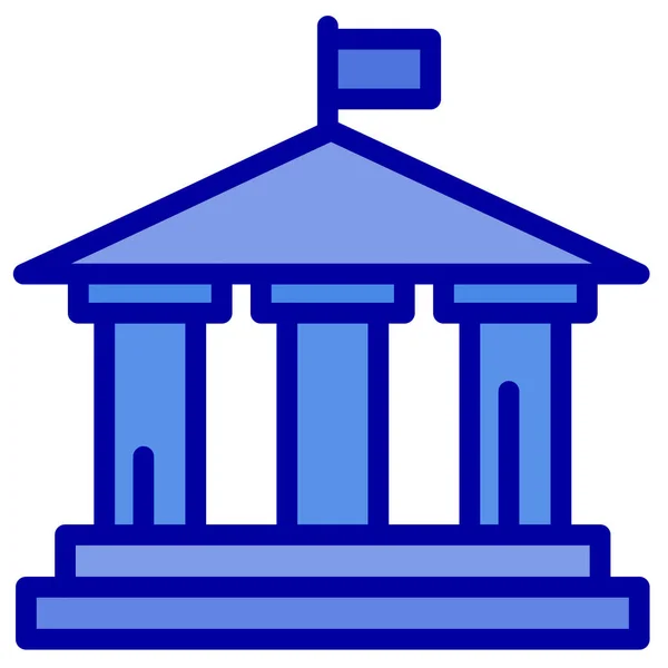 Ícone Bandeira Banco Americano Estilo Esboço Preenchido — Vetor de Stock