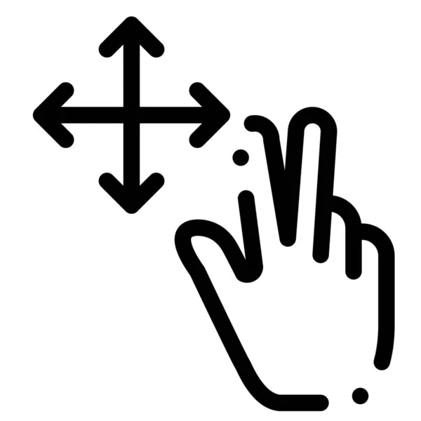 Vinger Gebaar Houden Pictogram Touch Hand Gebaar Categorie — Stockvector