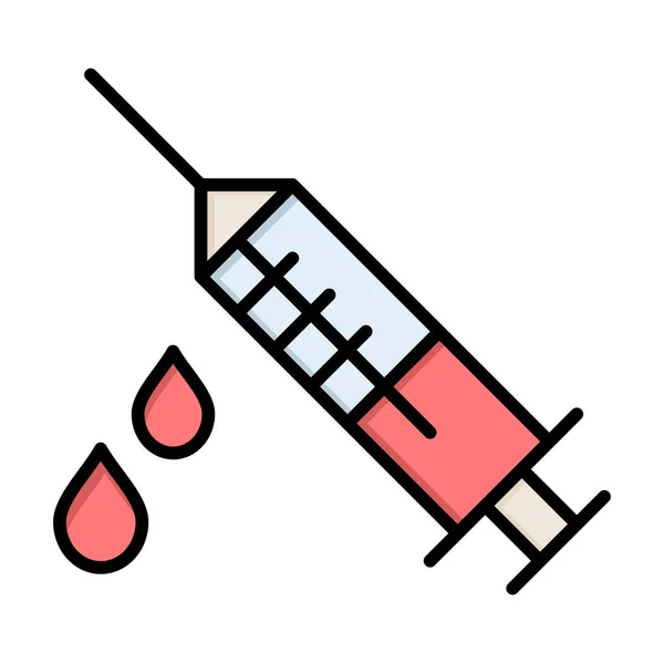 Icône Injection Drogue Drogue Dans Modèle Contour Rempli — Image vectorielle