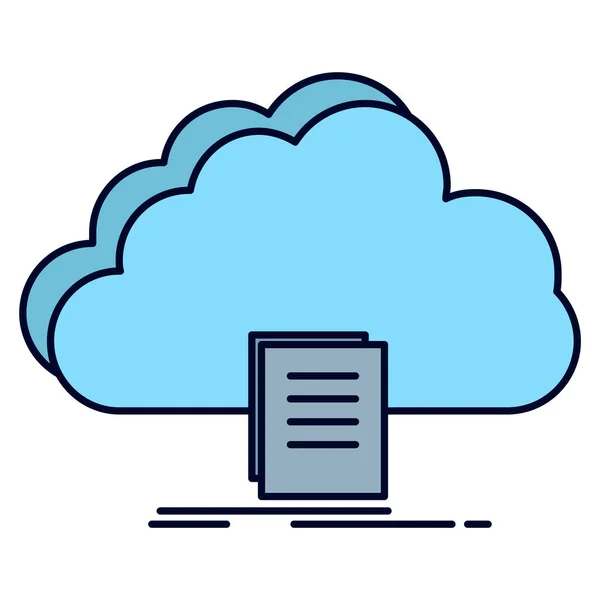 Dostęp Ikony Dokumentu Chmurze Stylu Filled Outline — Wektor stockowy