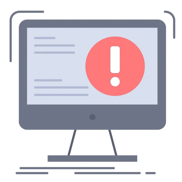 Alert Antivirus Attack Icon Flat Style — Stock Vector