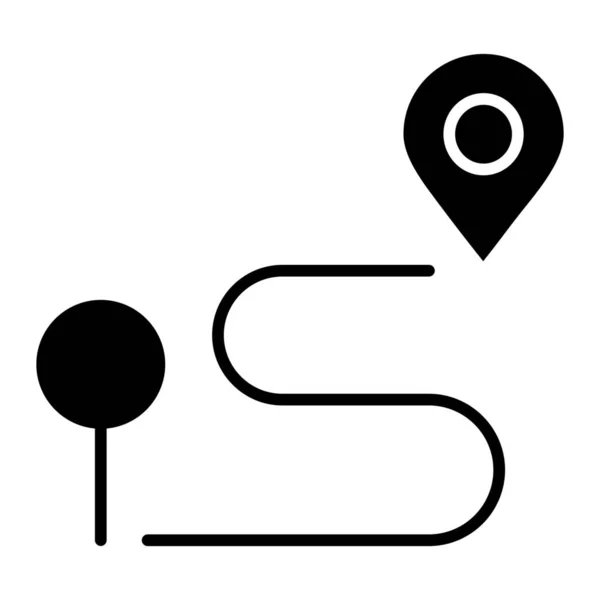Locatie Kaart Navigatie Icoon Solide Stijl — Stockvector