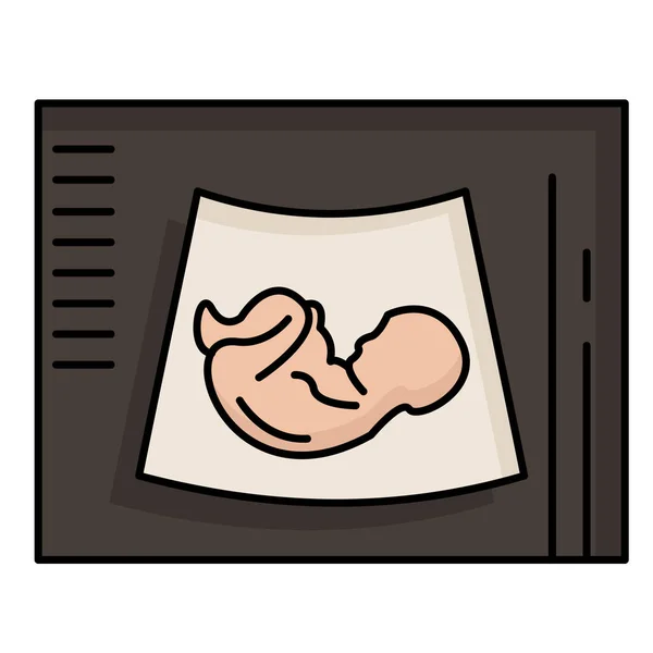 Icône Grossesse Maternité Bébé Dans Style Contour Rempli — Image vectorielle