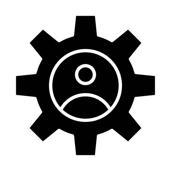 Controls Gear Profile Icon Solid Style — Stock Vector