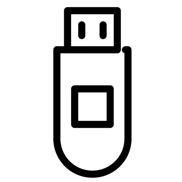 Almacenamiento Datos Icono Usb Estilo Esquema — Archivo Imágenes Vectoriales