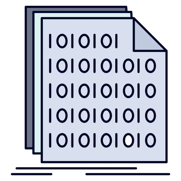 Icono Codificación Código Binario Estilo Esquema Rellenado — Vector de stock