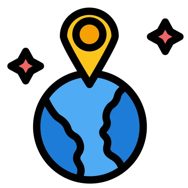 Carte Localisation Icône Monde — Image vectorielle