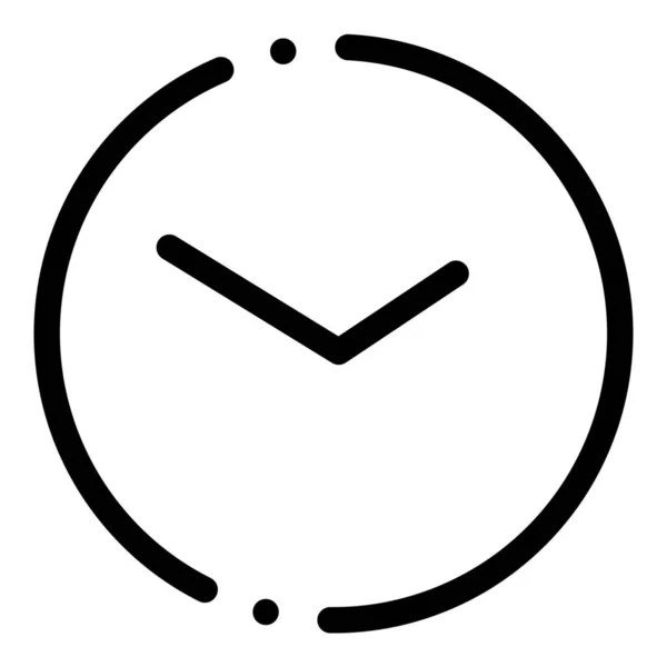 Icône Temps Horloge Base Dans Style Contour — Image vectorielle