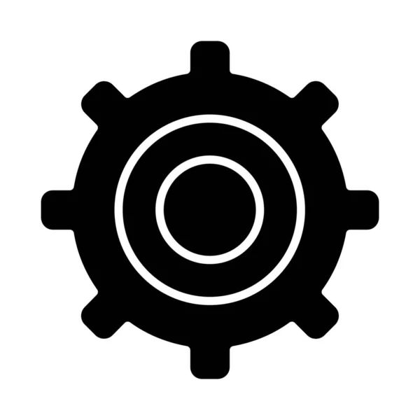 Cogs Gear Setting Icon Solid Style — Stock Vector