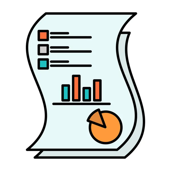 Analytics Audit Business Icoon Gevulde Outline Stijl — Stockvector